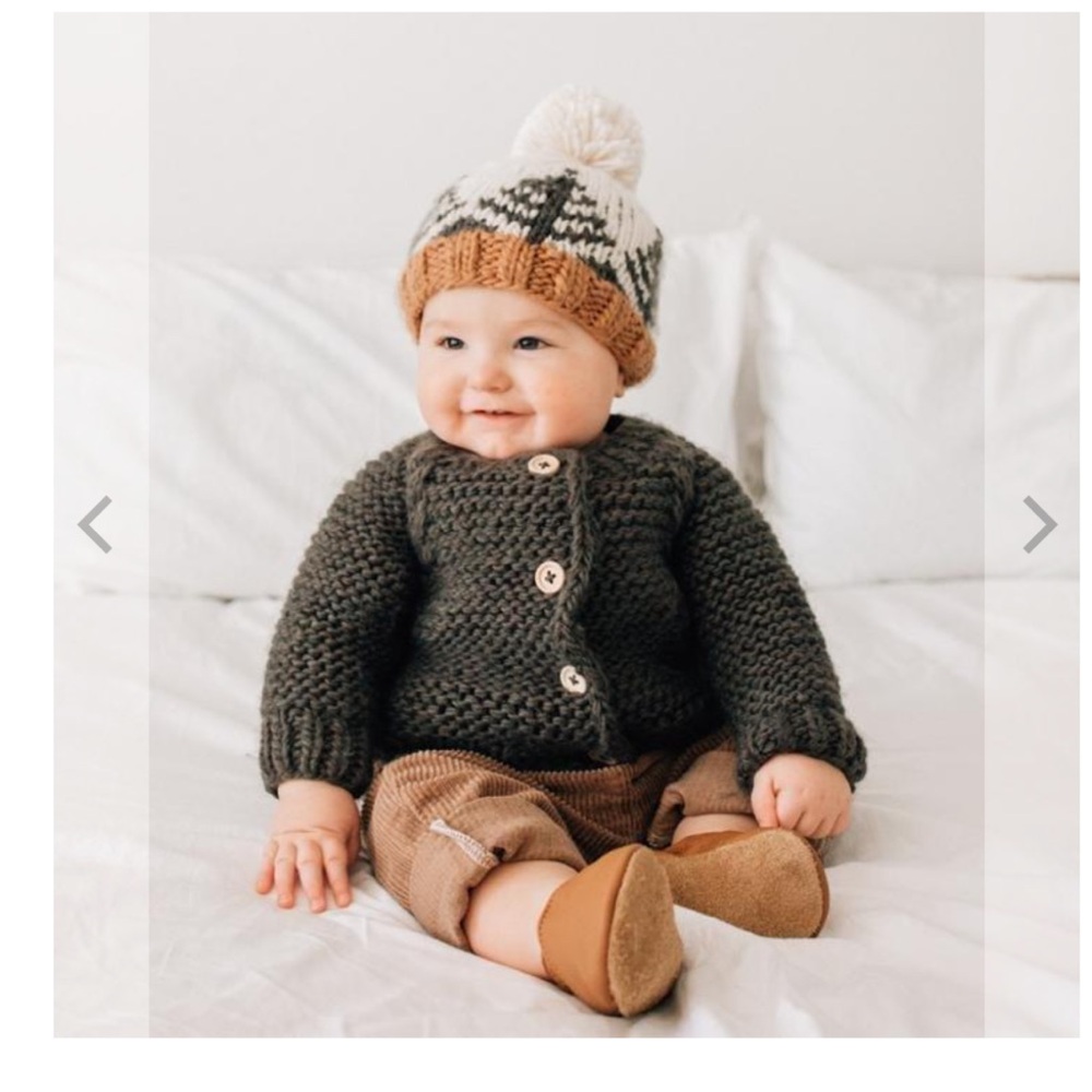 Huggalugs Loden Garter Stitch Cardigan Sweater size 18-24 M - Picture 2 of 7